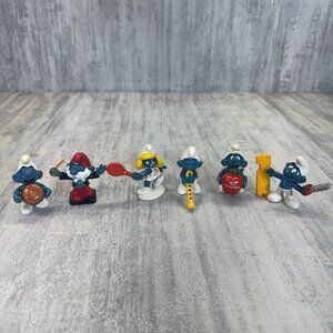 Schleich Smurf Lot of 6 Smurf Figures Vintage Peyo USED 70 80s Teacher Smurfette